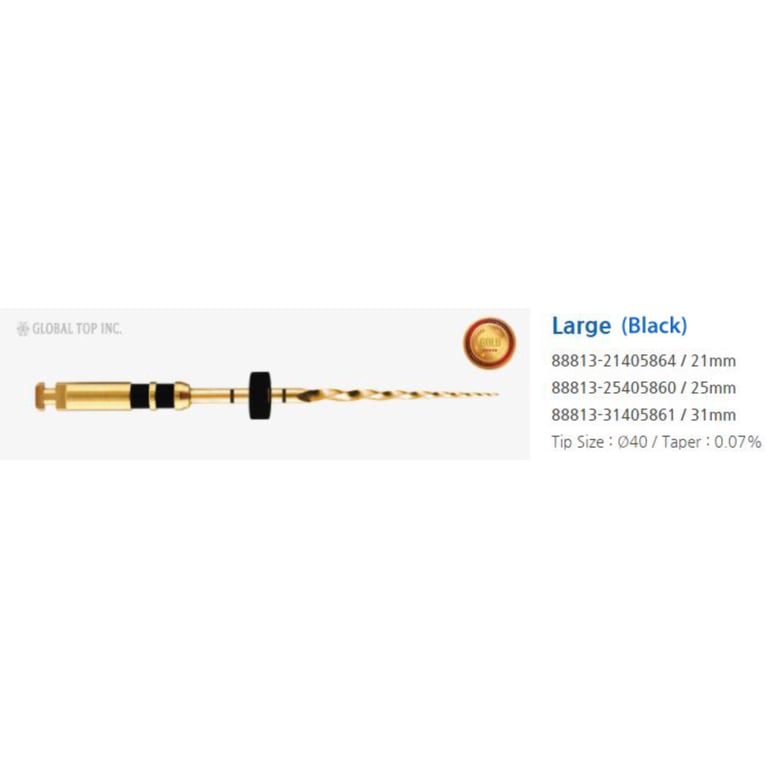Wave Gold Endodontic File 21mm #40-0.07 (Large) 3
