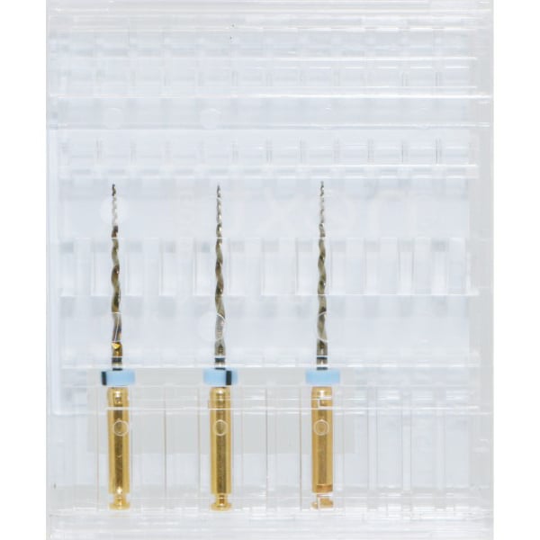 Next Gold Endodontic File 21mm #30-0.06 (Blue 30) 3/Pk. Convex Triangular Design - Forward 360°