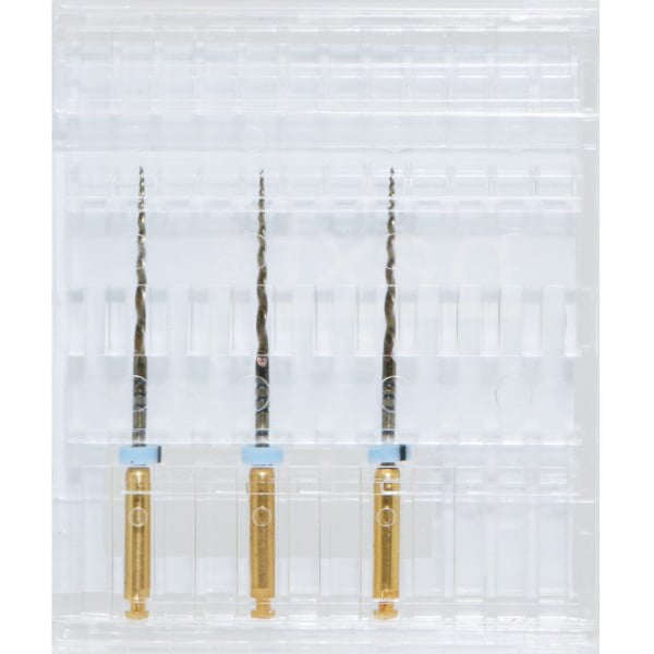 Next Gold Endodontic File 25mm #30-0.06 (Blue 30) 3/Pk. Convex Triangular Design - Forward 360°