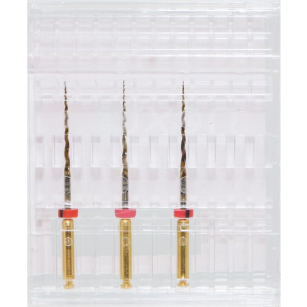 Next Gold Endodontic File 25mm #25-0.06 (Medium) 3/Pk. Convex Triangular Design - Forward 360°