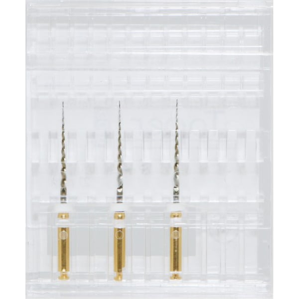 Taper Gold Endodontic File 21mm-s.2, 3/Pk. Tip Ø19/0.04%~0.08% Taper. files are coated
