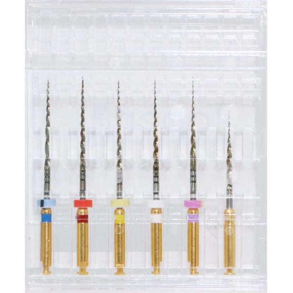 Taper Gold Endodontic File 25mm-assorted, 6/Pk. Includes one of each size