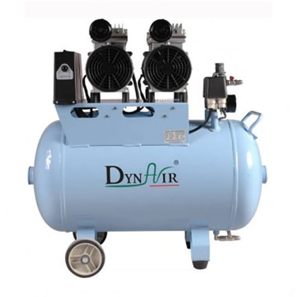 DynAir Air Compressor Silent and Oil Free, 1100W (1.5 HP). Tank Capacity 60L, Noise Level