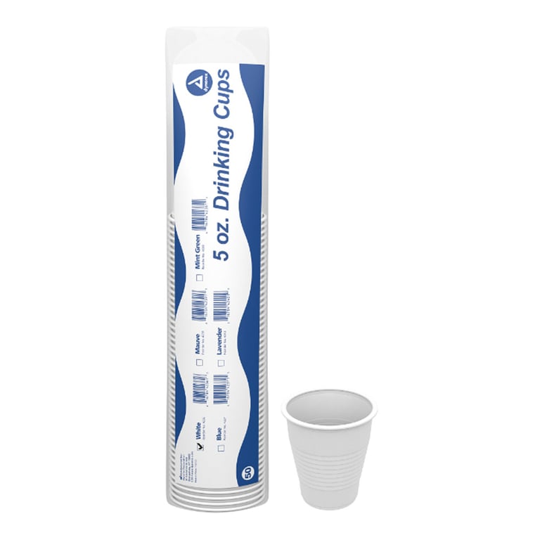 Dynarex Plastic 5 Oz. Drinking Cups, White, 1000/Case