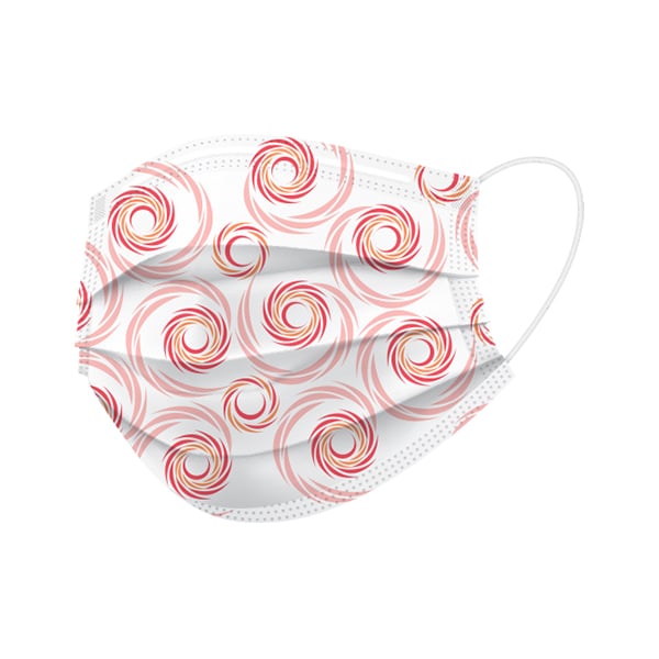 BeeSure Naturals Ear-Loop Face Mask - Canyon Red 50/Bx. Exclusive design with more than 60%