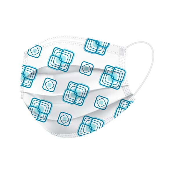 BeeSure Naturals Ear-Loop Face Mask - Glacier Blue 50/Bx. Exclusive design with more than 60%