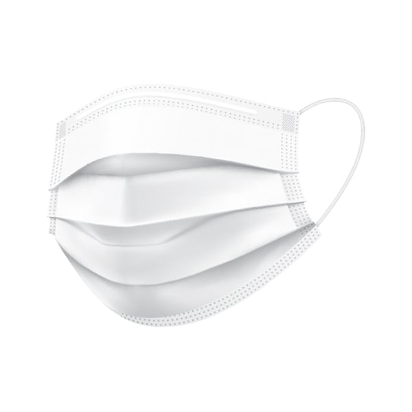 BeeSure Naturals Ear-Loop Face Mask - Cloud White 50/Bx. Exclusive design with more than 60%