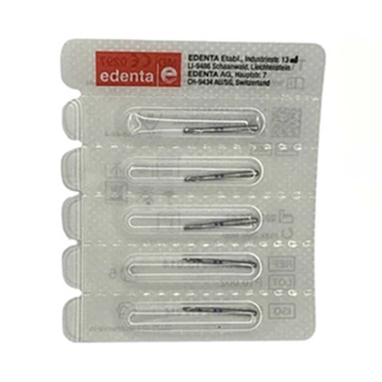 Edenta FG #C4AKXL.315.012 Metal Crown Cutter Carbide Bur, 5/Pk. Designed for cutting low-fusing