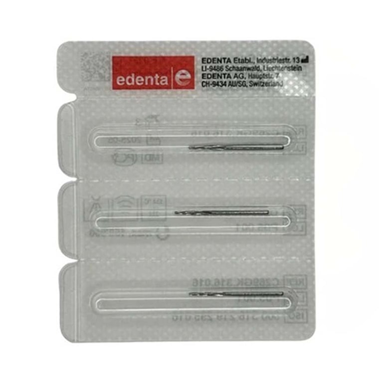 Edenta FGXL #C269GK.316.016 Endo Access Carbide Bur, 3/Pk. Designed with a long conical blade