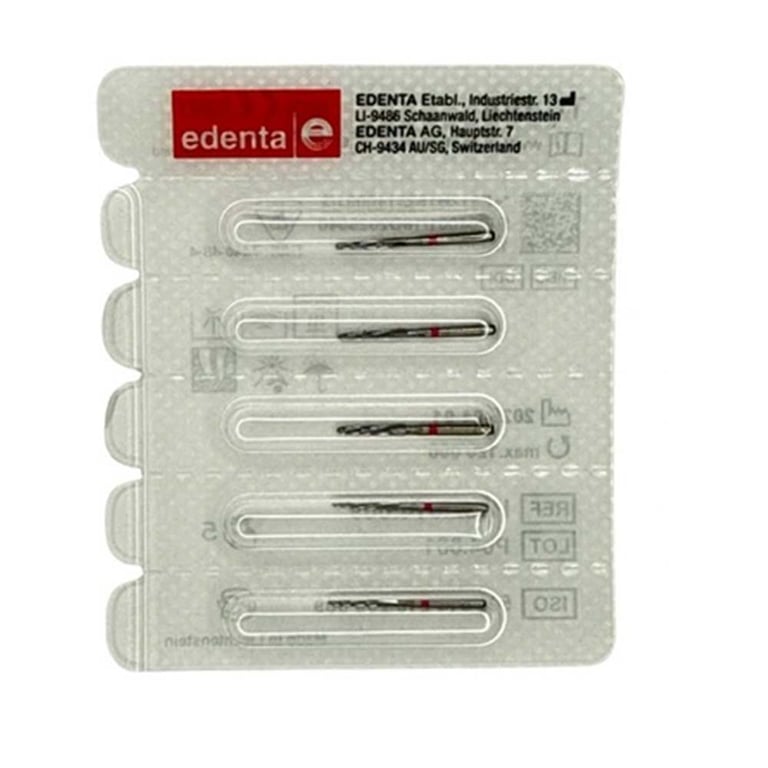 Edenta FG #H152.314.009 Endo Access Carbide Bur, 5/Pk. Designed with a long conical blade