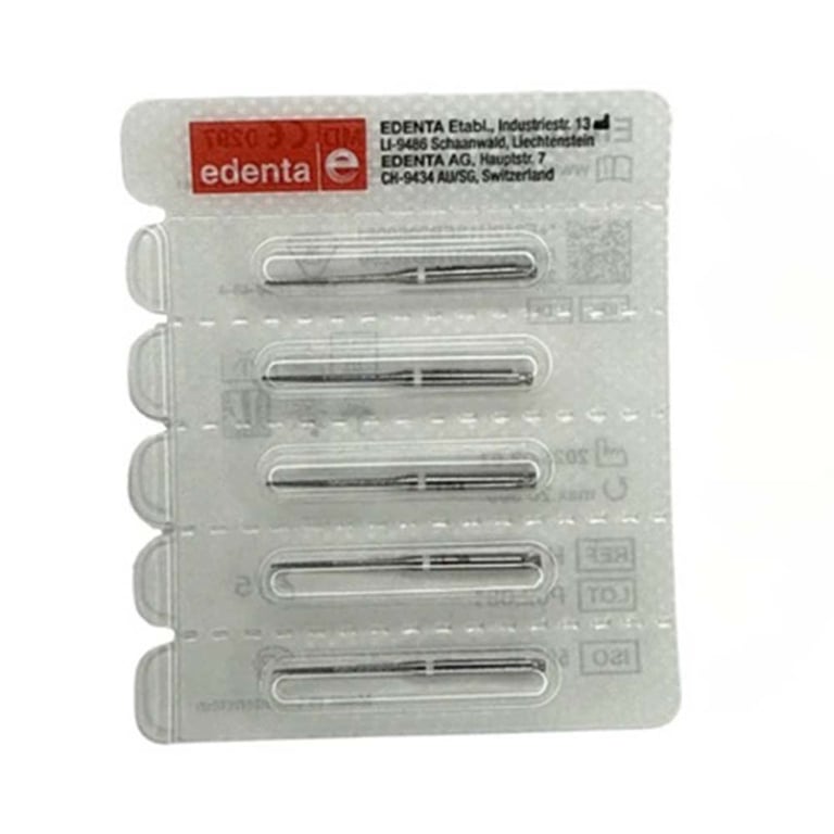 Edenta RAXL #H1SEB.206.006 Endo Carbide Bur, 5/Pk. Designed for preparing an isthmus in multi-root