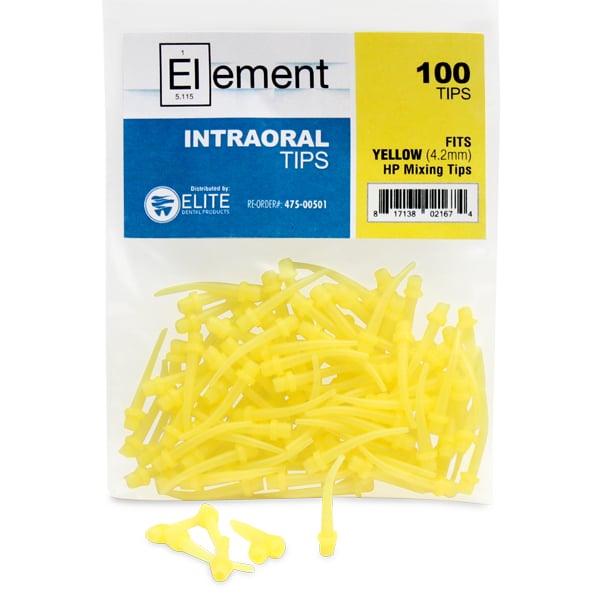 Yellow Rounded Tip Element Intra-Oral Tip, Small Yellow 4.2mm, 100/pk. Use these tips with ...
