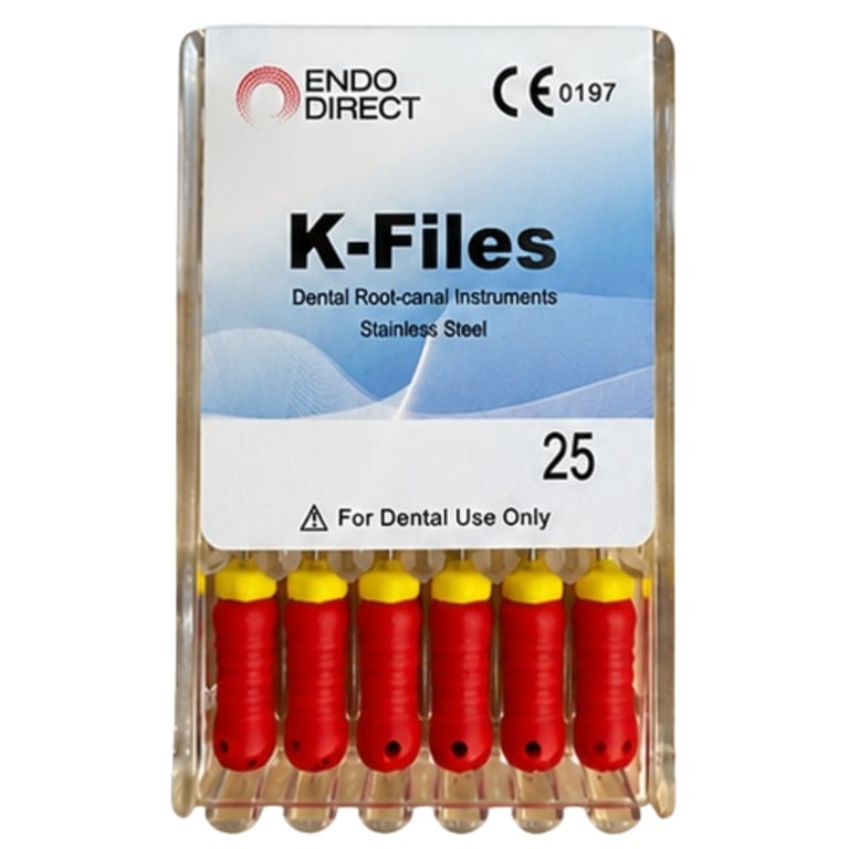 ProShape Stainless Steel K-File, 31mm Size 25, 6/Pk. Integrates a square cross-section
