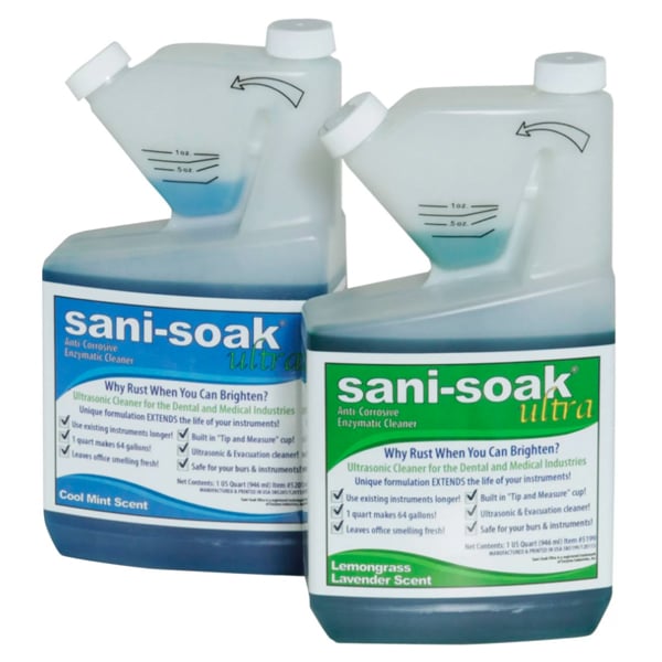 Sani-Soak Ultra, Versatile Enzymatic Solution for Instruments and Burs Presoak, Ultrasonic