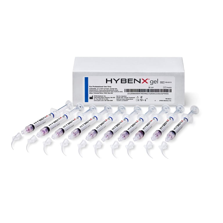 HYBENX Topical Debridement and Decontamination Gel, 10 x .05 ml Syringe and Tips. Non-antibiotic