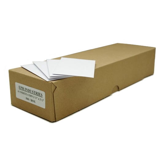 EPR X-Ray Coin Envelopes - #1 White Woven Paper 2-1/4" x 3-1/2", 500/Pk