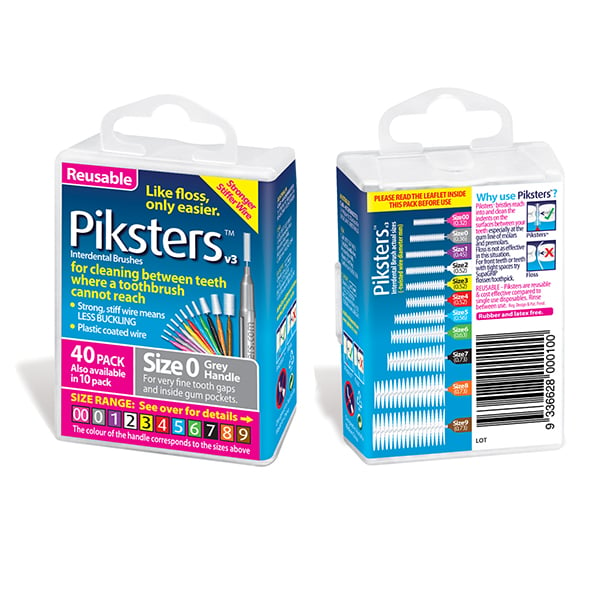 Piksters Interdental Brushes - #1 Purple Hadle, 4