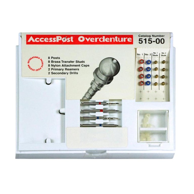 AccessPost Overdenture Indirect Introductory Kit: 8 Passive Retreatable Overdenture Posts: 4
