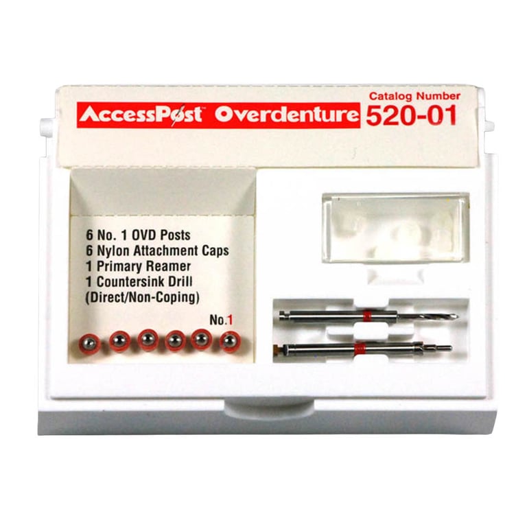 AccessPost Overdenture Direct Refill Size 1 RED. Contains: 6 Passive Retreatable Overdenture