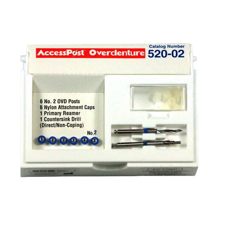 AccessPost Overdenture Direct Refill Size 2 BLUE. Contains: 6 Passive Retreatable Overdenture