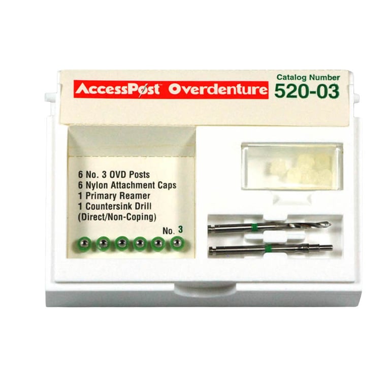 AccessPost Overdenture Direct Refill Size 3 GREEN. Contains: 6 Passive Retreatable Overdenture
