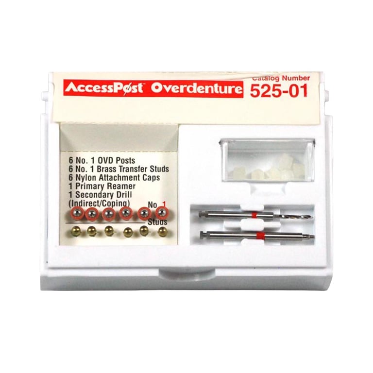 AccessPost Overdenture Indirect Refill Size 1 RED. Contains: 6 Passive Retreatable Overdenture