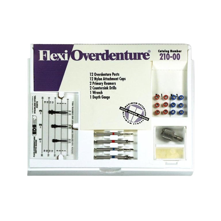 Flexi-Overdenture 12 Posts Stainless Steel Introductory Kit: 12 Overdenture Posts
