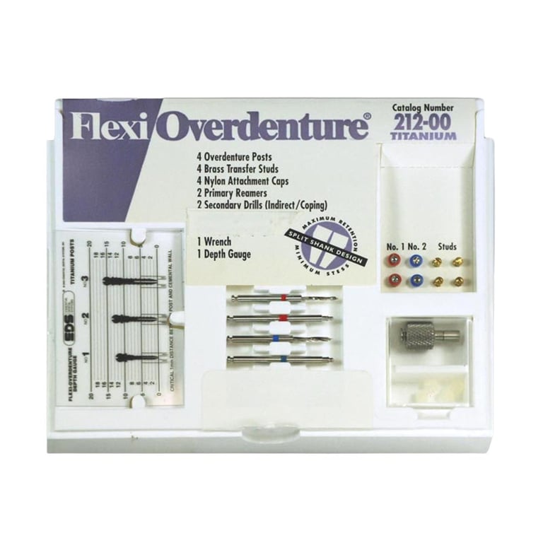 Flexi-Overdenture 4 Posts Titanium Introductory Kit: 4 Overdenture Posts
