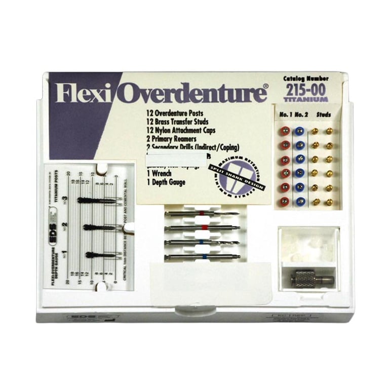 Flexi-Overdenture 12 Posts Titanium Introductory Kit: 12 Overdenture Posts