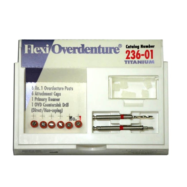 Flexi-Overdenture for Direct/Non-Copling Technique Refill #1 Red: 6 Overdenture Posts, 6