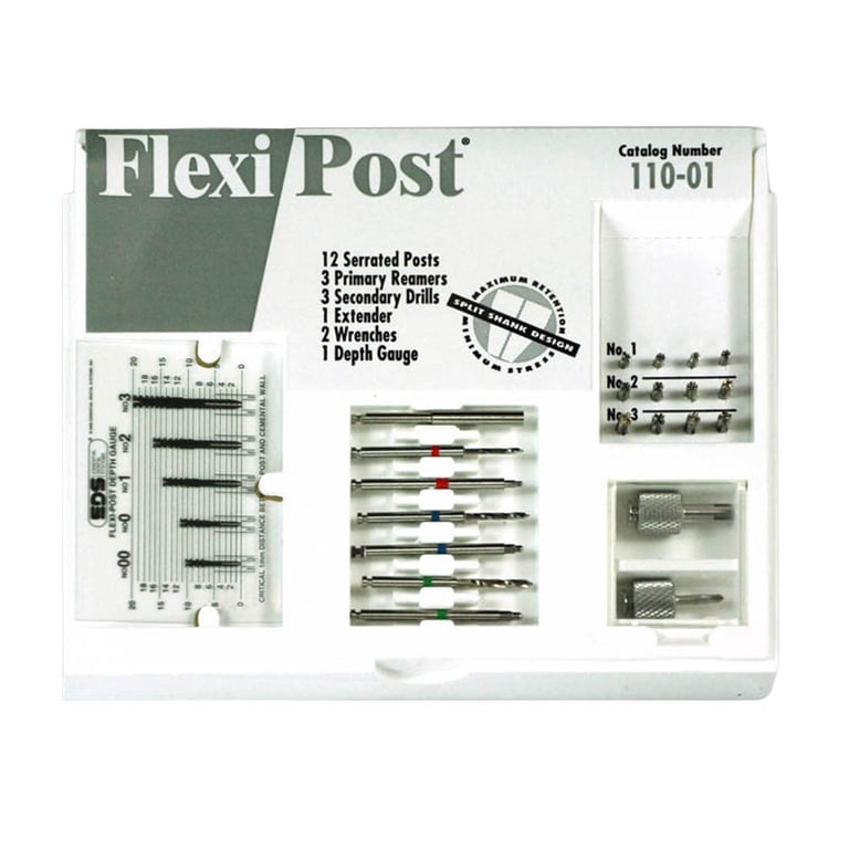Flexi-Post size red #1, blue #2, and green #3 stainless steel Introductory Kit: 12 stainless steel