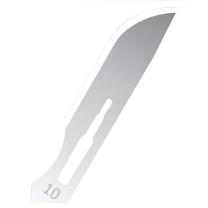 EXELINT International #10 Sterile Stainless Steel Surgical Scalpel Blade, Box of 100