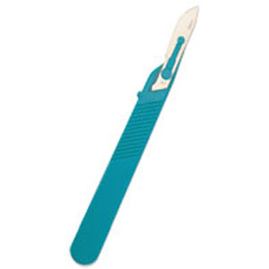 EXELINT International Disposable Sterile Scalpel with #15 Stainless Steel blade, Box of 10