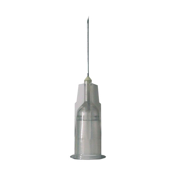 EXELINT International Hypodermic Needle 27G x 1/2" regular bevel, 100/Bx. Grey color-coded plastic