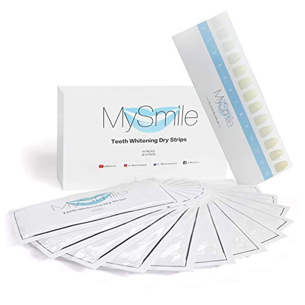 MySmile 6Hydrogen Peroxide Teeth Whitening Strips Dry Type. 14 Pouches