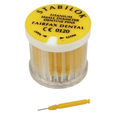Stabilok Standard Kit - Titanium, Yellow .021" single pins for mechanical placement, containing 20