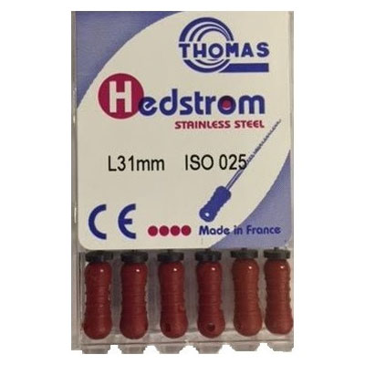 Thomas #50, 25mm Hedstrom Files 6/Box. Stainless 