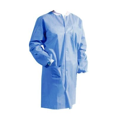 ValueFlex Lab Coats - Blue - XX-Large, 10/Pk. Sna