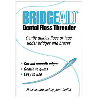 BridgeAid Dental Floss Threader, 1000 per box (100 packets of 10 threaders per packet)