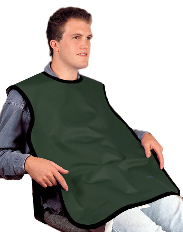 Flow X-Ray Adult (24" x 26") Lead Bib Apron Without Collar - HUNTER GREEN, 0.3mm Lead Equivalency