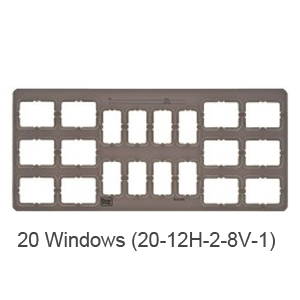GreyLight Film Mounts Plastic/Grey 20 Window, 12 Horizontal Size 2, 8 Vertical Size 1, box of 100