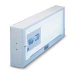 Slimline Illuminator, Heavy-duty Plastic Front with a white finish, Desk or Wall Mount. Viewing
