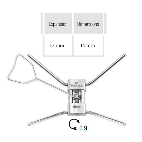 Forestadent Snap Lock Expander with Key 12mm, 5/Pack. 1/4 Turn Activation Net32