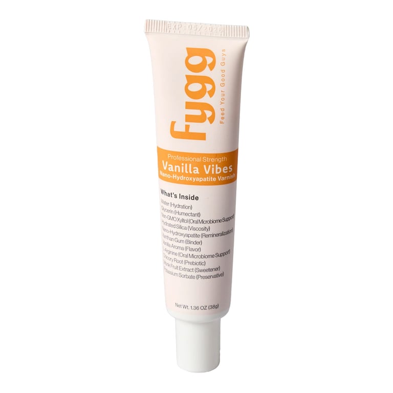 Fygg Fluoride-Free Professional Strength Nano-Hydroxyapatite Varnish, 1.36oz Tube, Vanilla Vibes