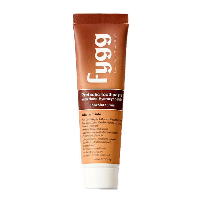 Fygg Fluoride-Free Nano-Hydroxyapatite Toothpaste, 0.7oz Travel Size Tube, Chocolate Swirl, 1/Pk