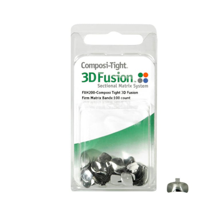 Composi-Tight 3D Fusion Firm Matrix Bands, Large Molar, 6.1 mm, 100/Pk. Combines specially