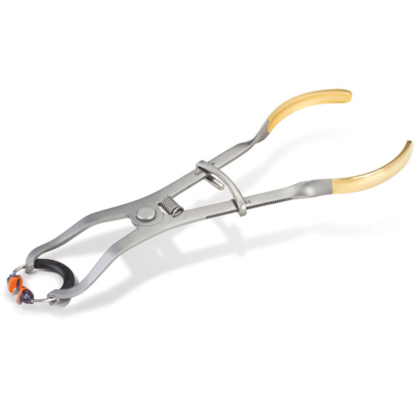 Composi-Tight Gold Ring Placement Forceps, Ivory-Type. For easy placement and removal of G-rings
