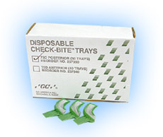 Check-Bite #73D - Posterior Tray, Green Plastic with Micro-Thin Mesh, Box of 50 Bite Trays. #257350