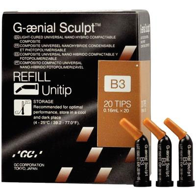G-aenial Sculpt B3 Unitip Refill, 20 - 0.16 mL Tips. Light-Cured, Universal Nano Hybrid