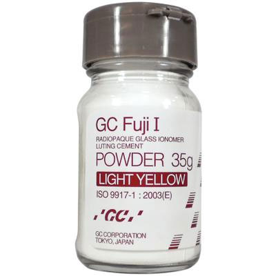 GC Fuji I Cement - Powder Only, Light Yellow - 35 Gm. Bottle. Glass Ionomer Luting Cement